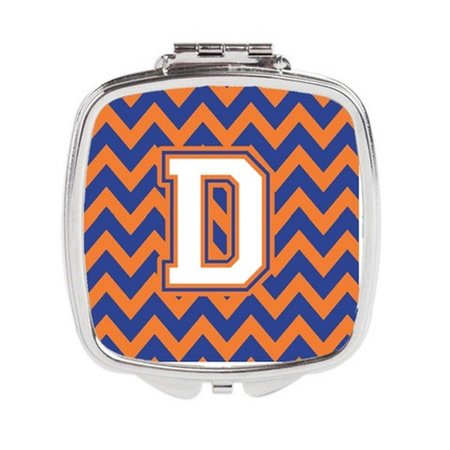 CAROLINES TREASURES Letter D Chevron Blue and Orange No.3 Compact Mirror CJ1060-DSCM